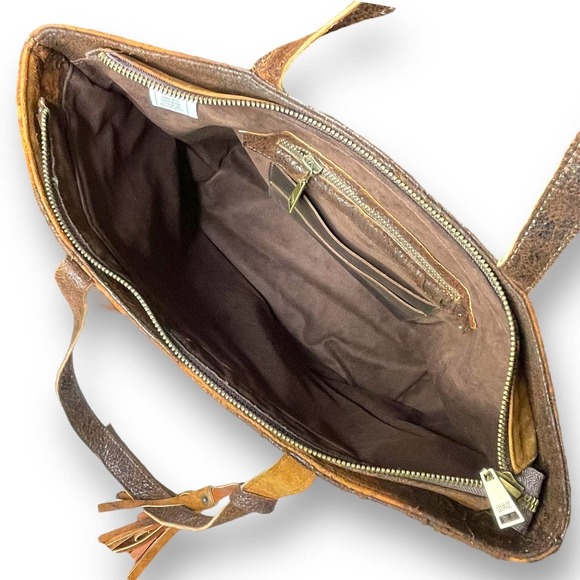 Corral Boots Shoulder Bag Brown Western Distressed Lamb Leather - Picture 6 of 15